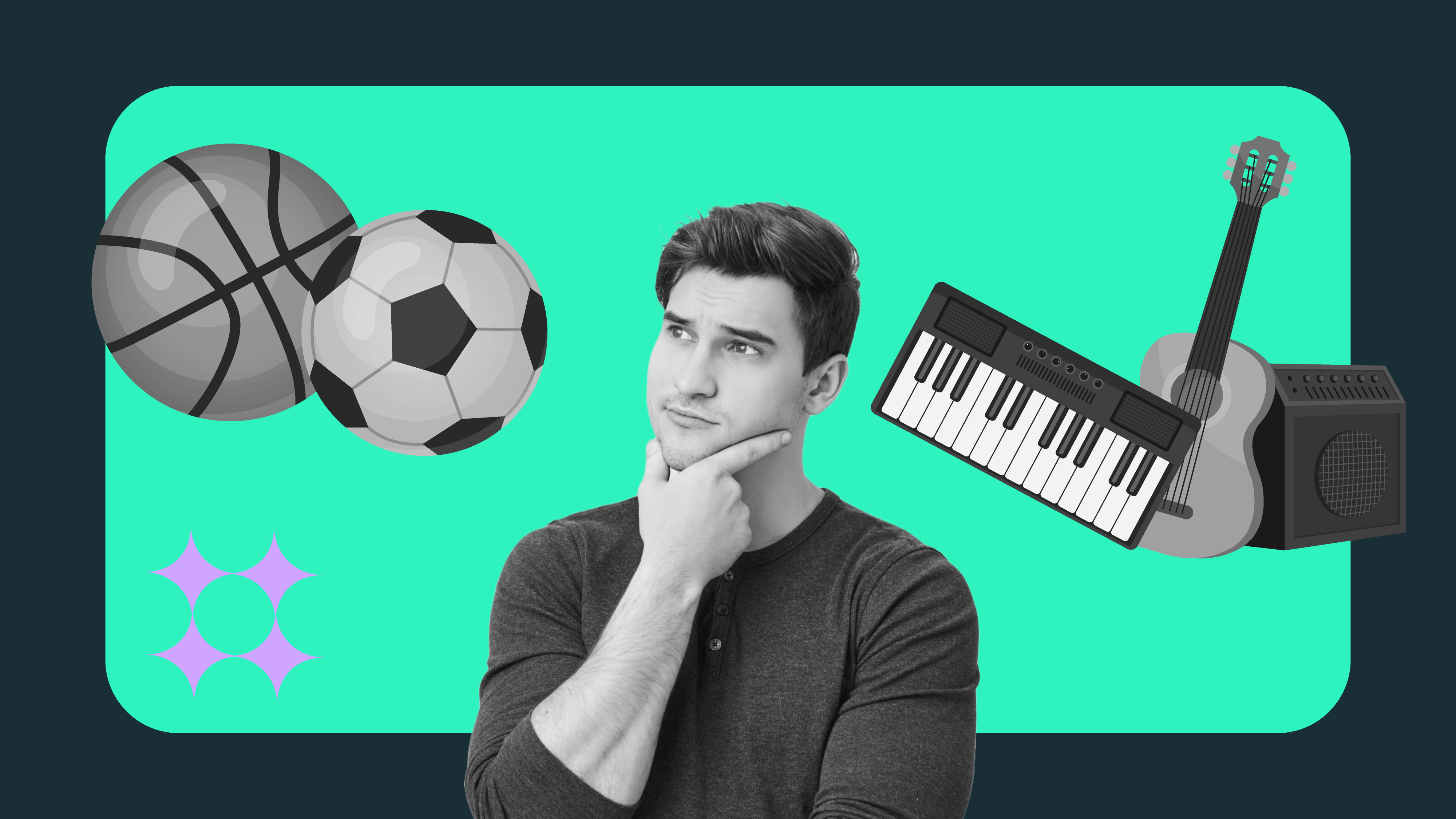 A man considers sports and music as possible niches for his affiliate marketing side hustle